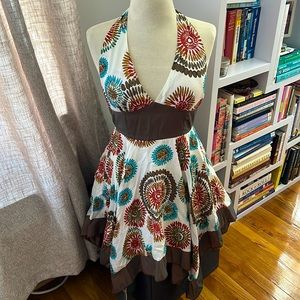 Halter tie dress in Autumnal colors